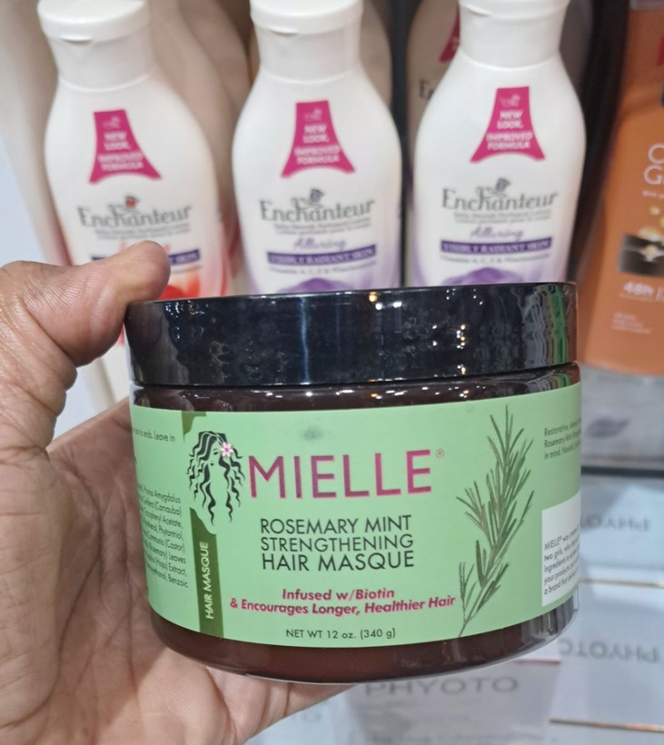 ماسک داخل حمام رزماری و بیوتین مایل Mielle Organics Rosemary Mint Strengthening Hair Masque 340g