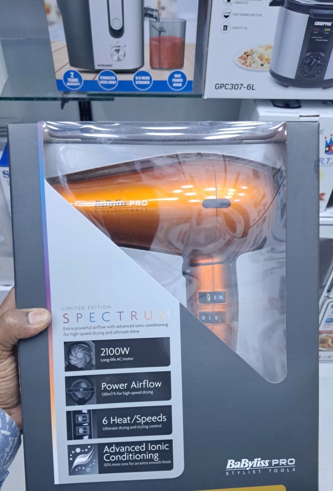 سشوار حرفهای بابیلیس پرو اسپکتروم 2100 وات | BaBylissPRO Spectrum 2100W Professional Hair Dryer