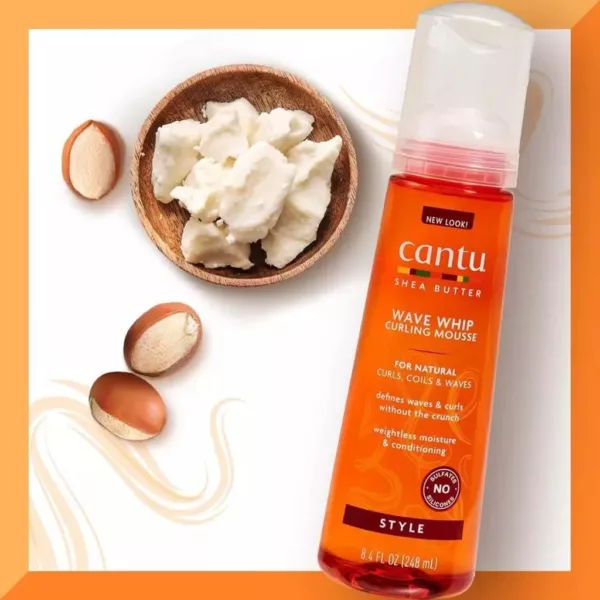 موس موی فر کنتو شی باتر مناسب انواع فر WAVE WHIP Cantu Shea butter Natural WW Curling Mousse