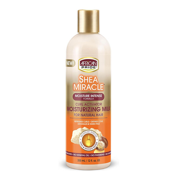 شیر موی رطوبترسان و فعالکننده فر آفریکن پراید مدل African Pride Shea Miracle Curl Activator Moisturizing Milk 355m