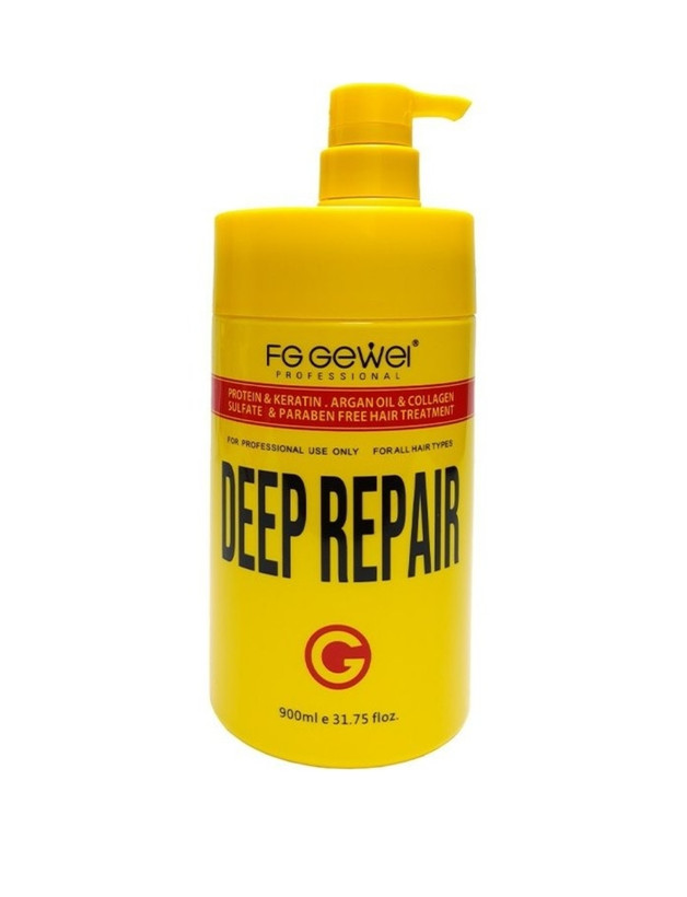 ماسک موی پروتئین و کراتین گِوِل مدل ترمیمکننده عمیق FG Gewel Professional Deep Repair Hair Treatment 900ml 