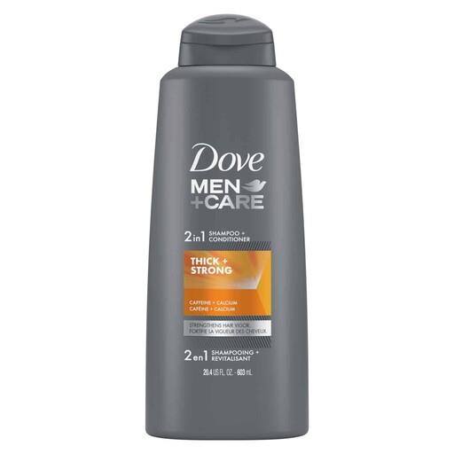 شامپو و نرمکننده ۲ در ۱ داو (Dove) مدل Thick & Strong – تقویتکننده و ضخیمکننده موی آقایان ---