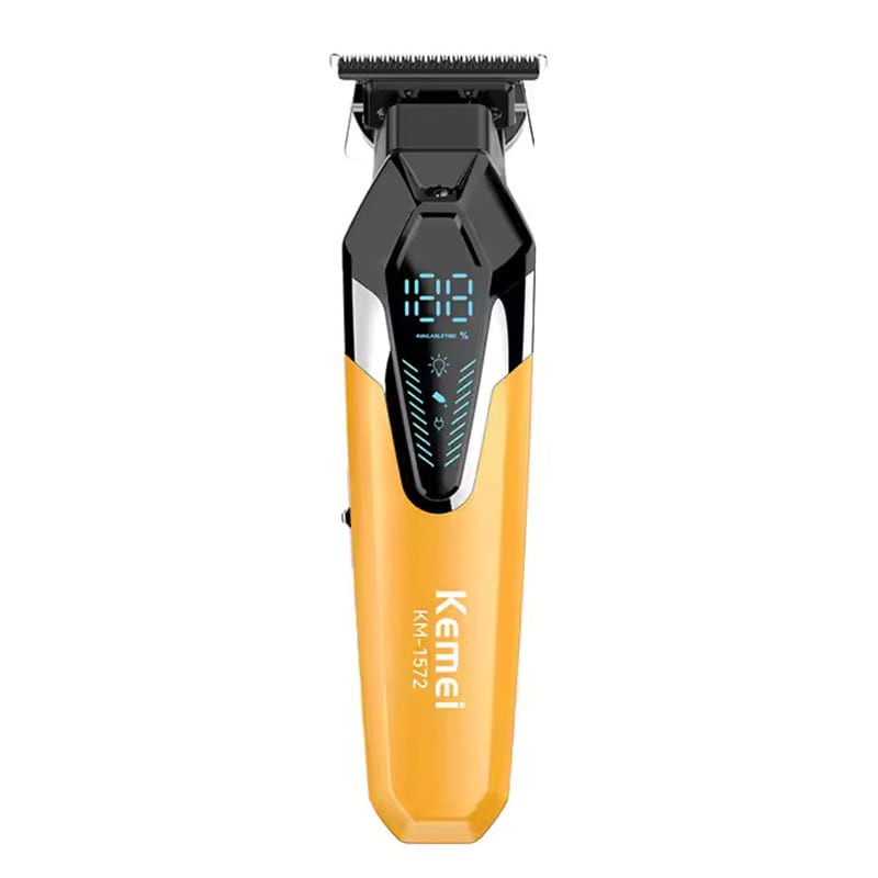 ماشین اصلاح سر و صورت حرفه‌ای کیمی مدل KM-1572 – شارژی با نمایشگر LCD