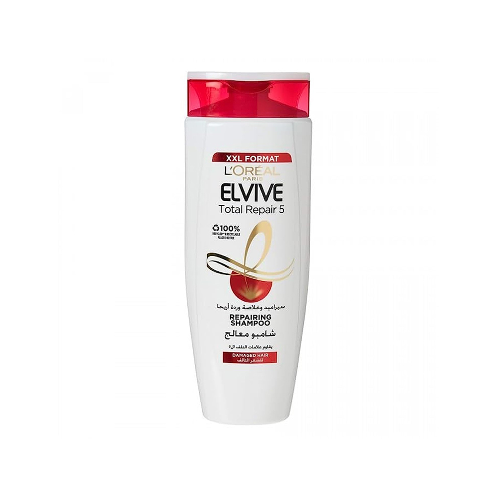 شامپو بازسازیکننده لورآل (L'Oreal Paris) مدل Elvive Total Repair 5 حجم ۷۰۰ میلیلیتر (سایز XXL) --- 