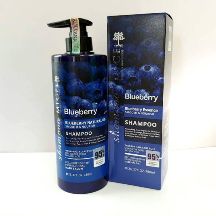 شامپو فریسولفات بلوبری (Blueberry Natural Oil) - حجم ۷۸۰ میلیلیتر، نرمکننده و تقویتکننده قوی 