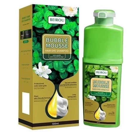 شامپو رنگ موی گیاهی برایِت فیس (Bright Face) مدل Bubble Mousse - حجم ۵۰۰ میلیلیتر، فوم رنگدهنده فوری 