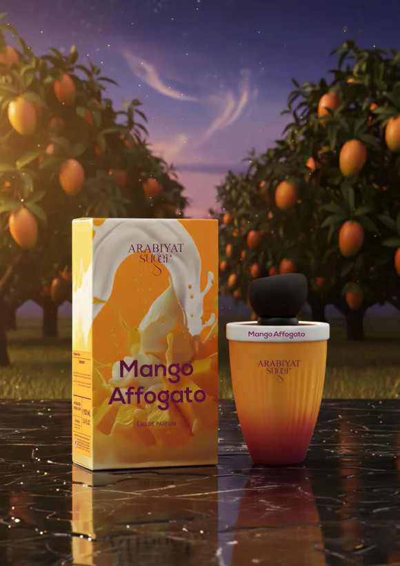 ادکلن عربیات پرستیژ مدل Mango Affogato (طرح بستنی لیوانی) 