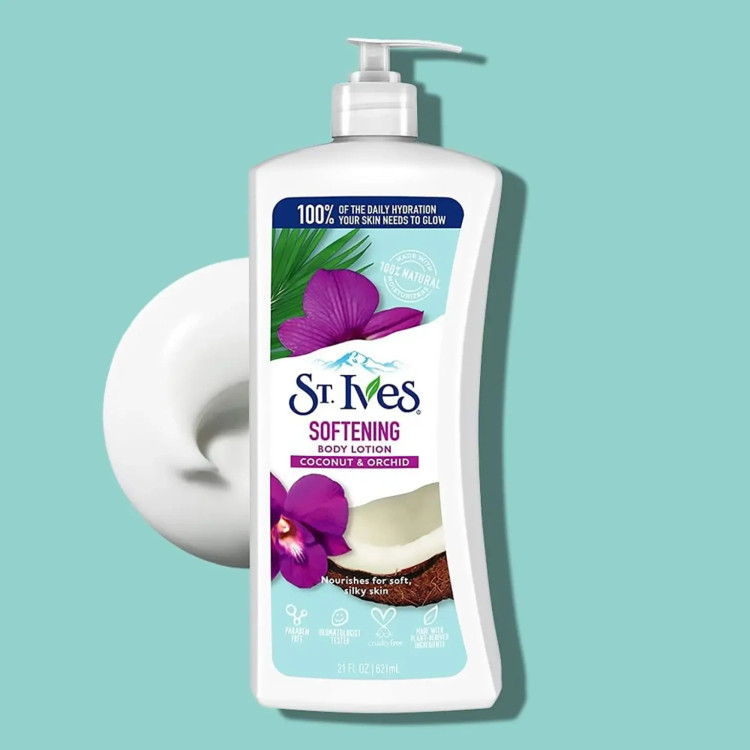 لوسیون بدن نرمکننده سینت ایوز (St. Ives) مدل نارگیل و ارکیده | حجم ۶۲۱ میلیلیتر