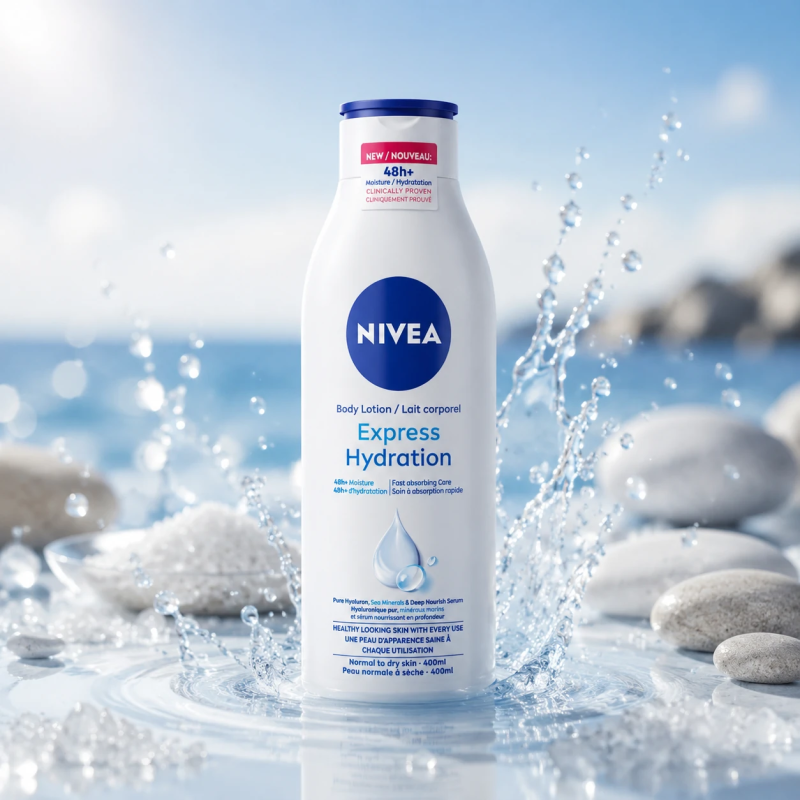 لوسیون بدن آبرسان سریع نیوآ (Nivea) مدل Express Hydration | حجم ۴۰۰ میلیلیتر