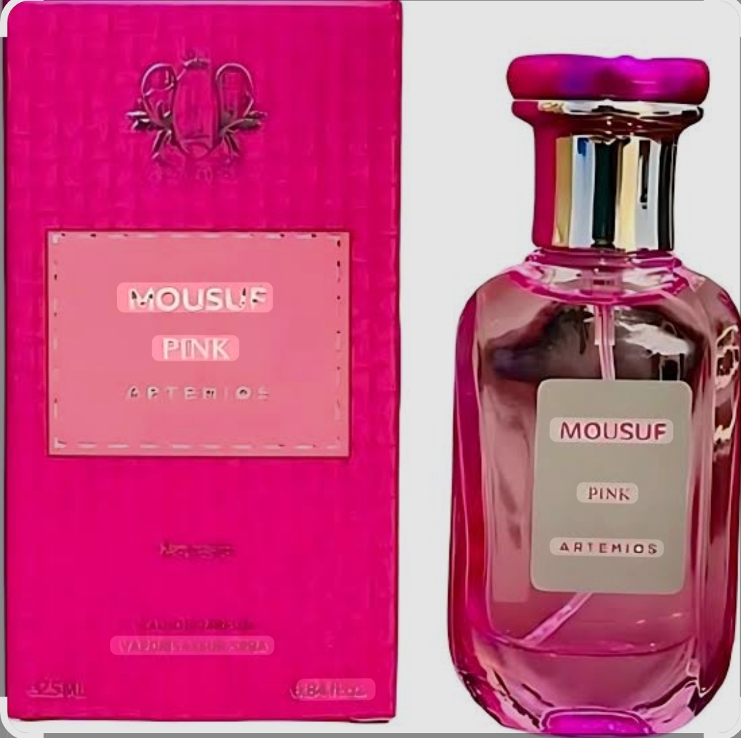 عطر موصوف صورتی (Mousuf Pink) برند Artemios - با رایحه گلی و میوهای ---
