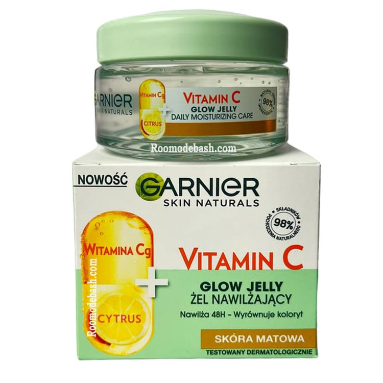 ژل آبرسان و روشنکننده ویتامین سی گارنیه (Garnier) مدل Glow Jelly - حجم ۵۰ میلیلیتر 