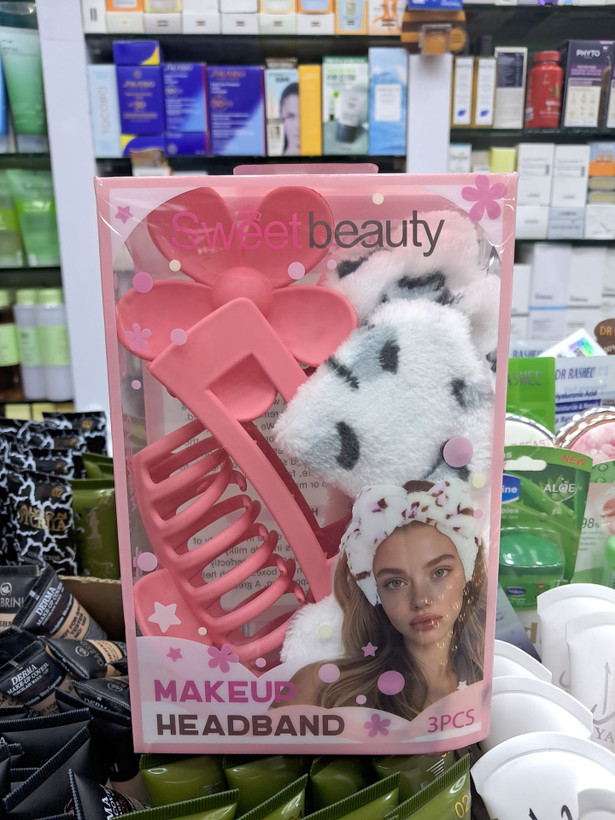 ست ۳ عددی آرایشی و بهداشتی مدل Sweet Beauty (هدبند و گیره مو)
