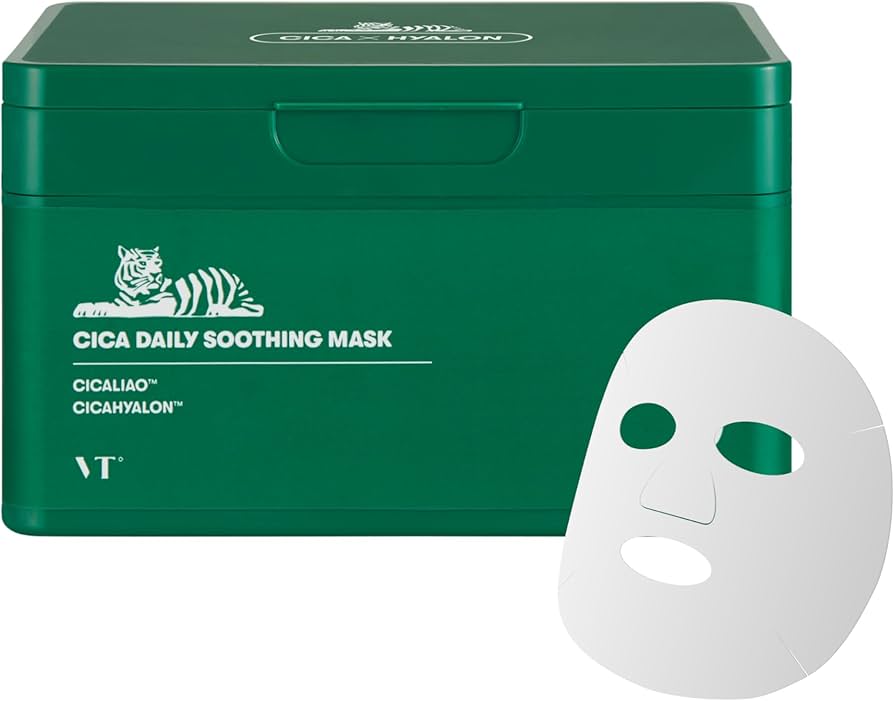 ماسک ورقهای روزانه تسکیندهنده ویتی مدل سیکا - بسته ۳۰ عددی (VT Cica Daily Soothing Mask - 30 Sheets) (اورجینال)
