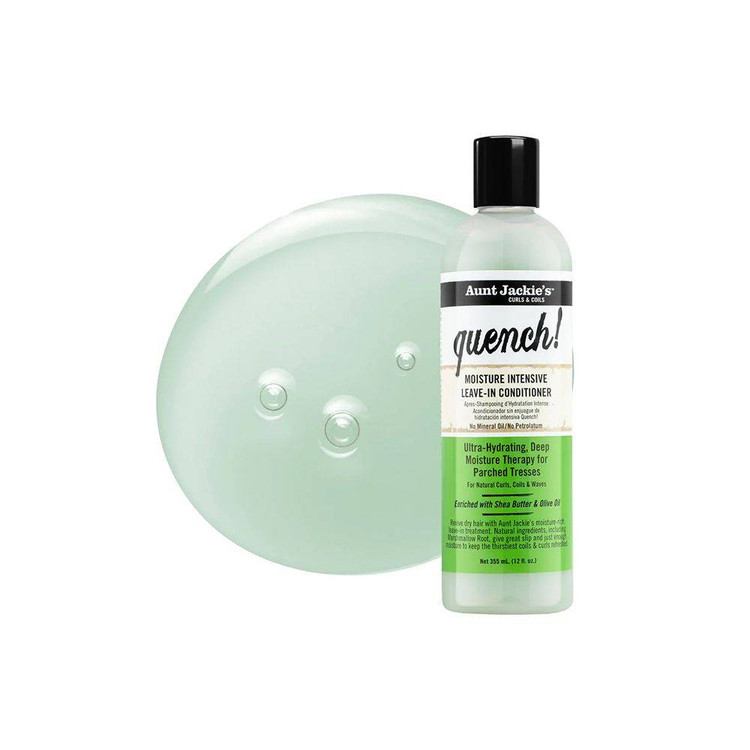 لوسیون مرطوبکننده و نرمکننده مو آنت جکیز مدل Quench حجم ۳۵۵ میلیلیتر (Aunt Jackie's Curls & Coils Quench! Moisture Intensive Leave-in Conditioner 355ml) 