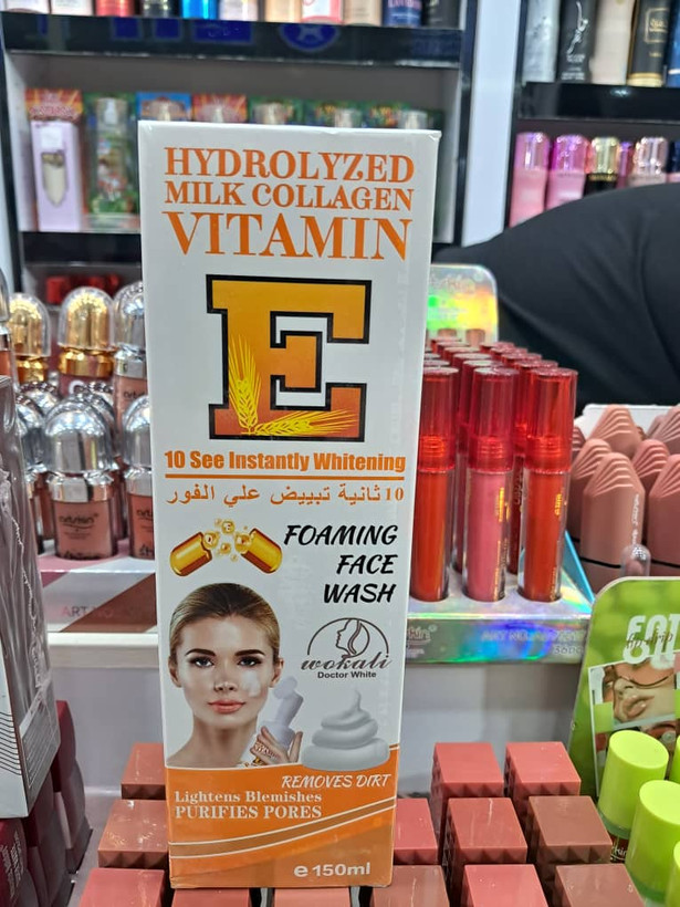 فوم شستشوی صورت وکالی مدل Vitamin E & Hydrolyzed Milk Collagen حجم ۱۵۰ میلیلیتر برند: وکالی (Wokali)