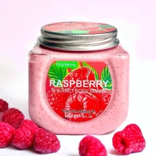 اسکراب بدن وکالی (Wokali) مدل Raspberry Sherbet حجم ۵۰۰ میلیلیتر