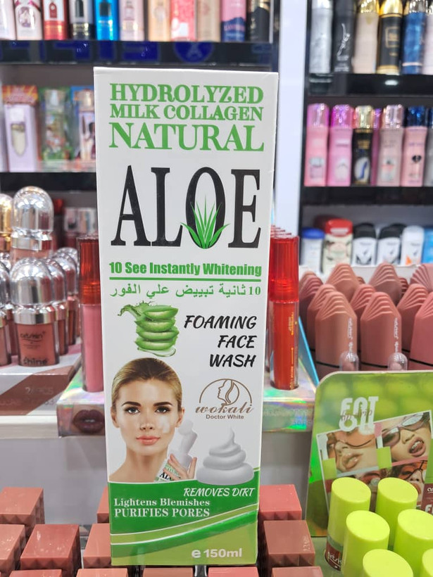 فوم شستشوی صورت وکالی (Wokali) مدل Aloe Vera & Milk Collagen حجم ۱۵۰ میلیلیتر