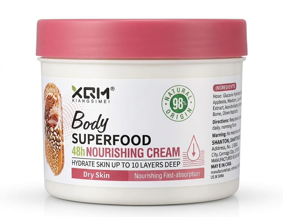 کرم مغذی بدن ژیانوگیمی (XQM) مدل Body Superfood - مخصوص پوست‌های خشک