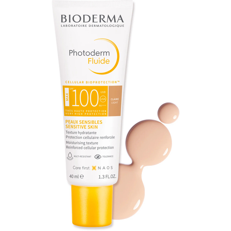 مرطوب کننده و ضد آفتاب بیودرما مدل Photoderm Aquafluide رنگ طلایی حجم 40 میلی لیتر 