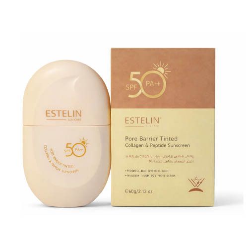 کرم ضدآفتاب رنگی استلین (ESTELIN) مدل Pore Barrier (سد منافذ) با عصاره کلاژن و پپتید 