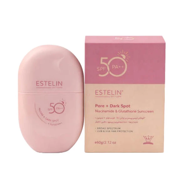 کرم ضدآفتاب و ضدلک استلین (ESTELIN) مدل Pore + Dark Spot با نیاسینامید و گلوتاتیون (پکیج صورتی) 