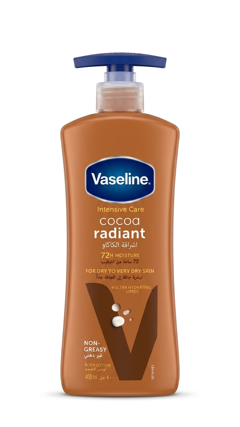 لوسیون بدن کره کاکائو وازلین (Vaseline Intensive Care Cocoa Radiant) 