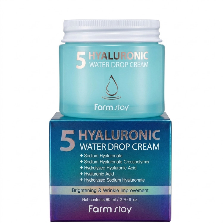 کرم آبرسان هیالورونیک اسید فارم استی (Farm Stay 5 Hyaluronic Water Drop Cream)(مستر)