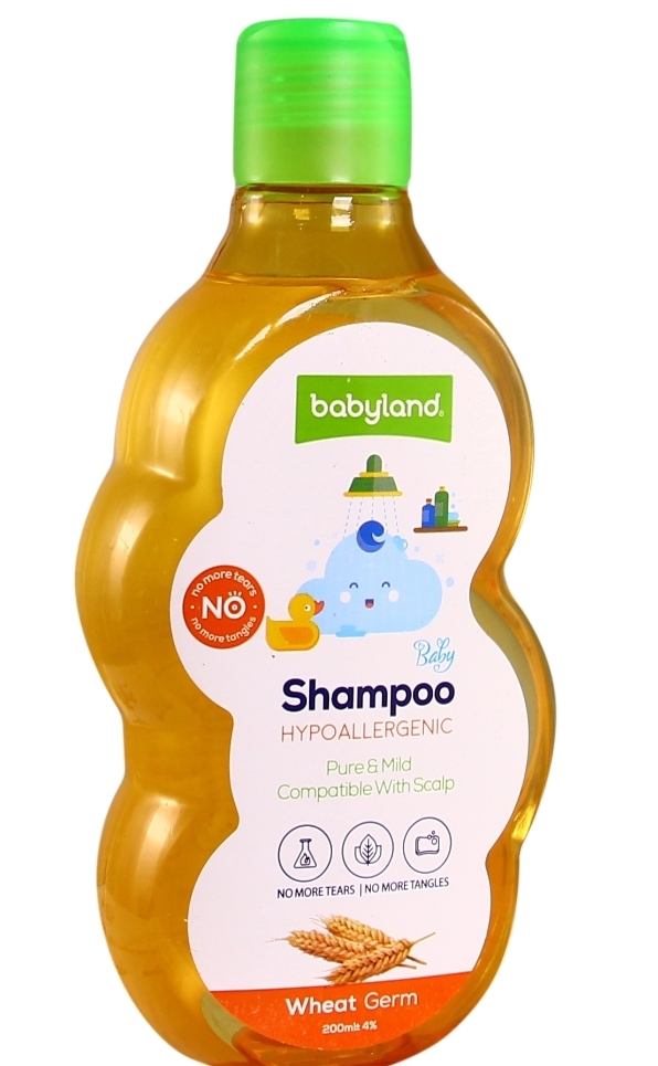 شامپو بچه بیبیلند Babyland مدل Wheat Germ حجم ۲۰۰ میلیلیتر 