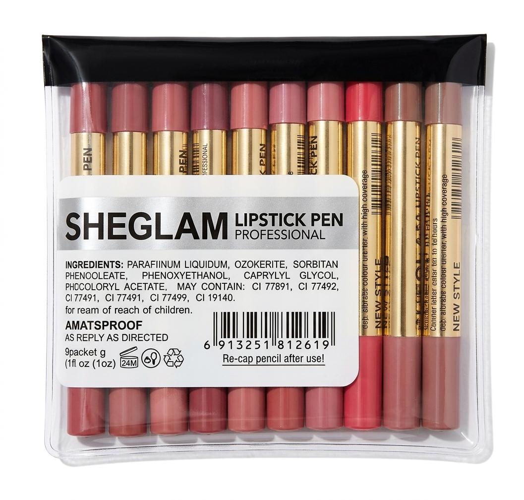 رژ لب مدادی شیگلم مدل Lipstick Pen Professional مجموعه ۶ عددی 