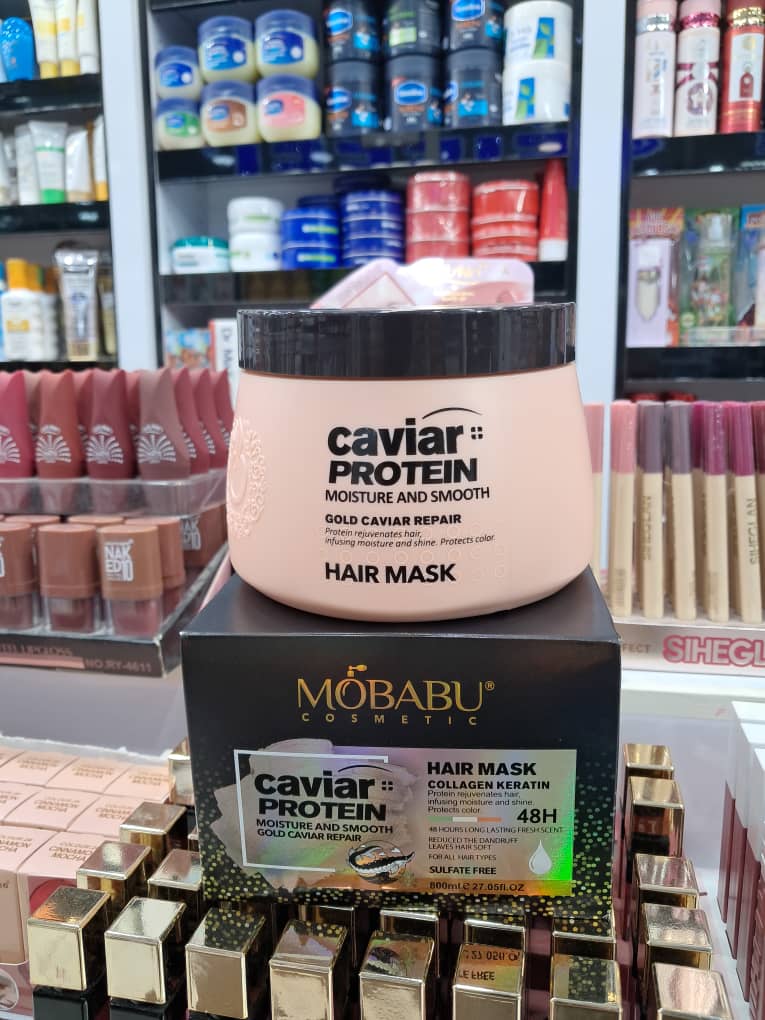 ماسک مو بدون سولفات پروتئین خاویار موبابو مدل Gold Caviar Repair حجم 800 میلیلیتر 