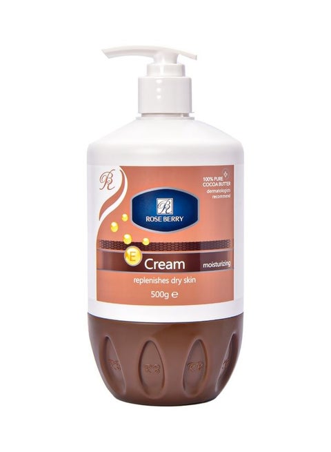 کرم مرطوبکننده و آبرسان قوی رُز بری (ROSE BERRY) مدل Vitamin E & Cocoa Butter حجم ۵۰۰ گرم