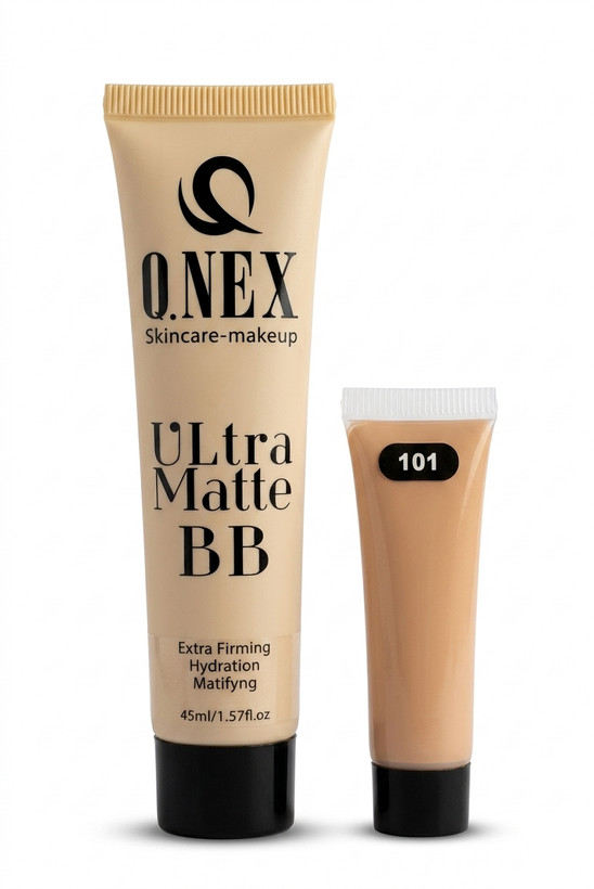 بی بی کرم کیو اونیکس (Q.ONEX) مدل Ultra Matte شماره ۱۰۱ حجم ۴۵ میلیلیتر 