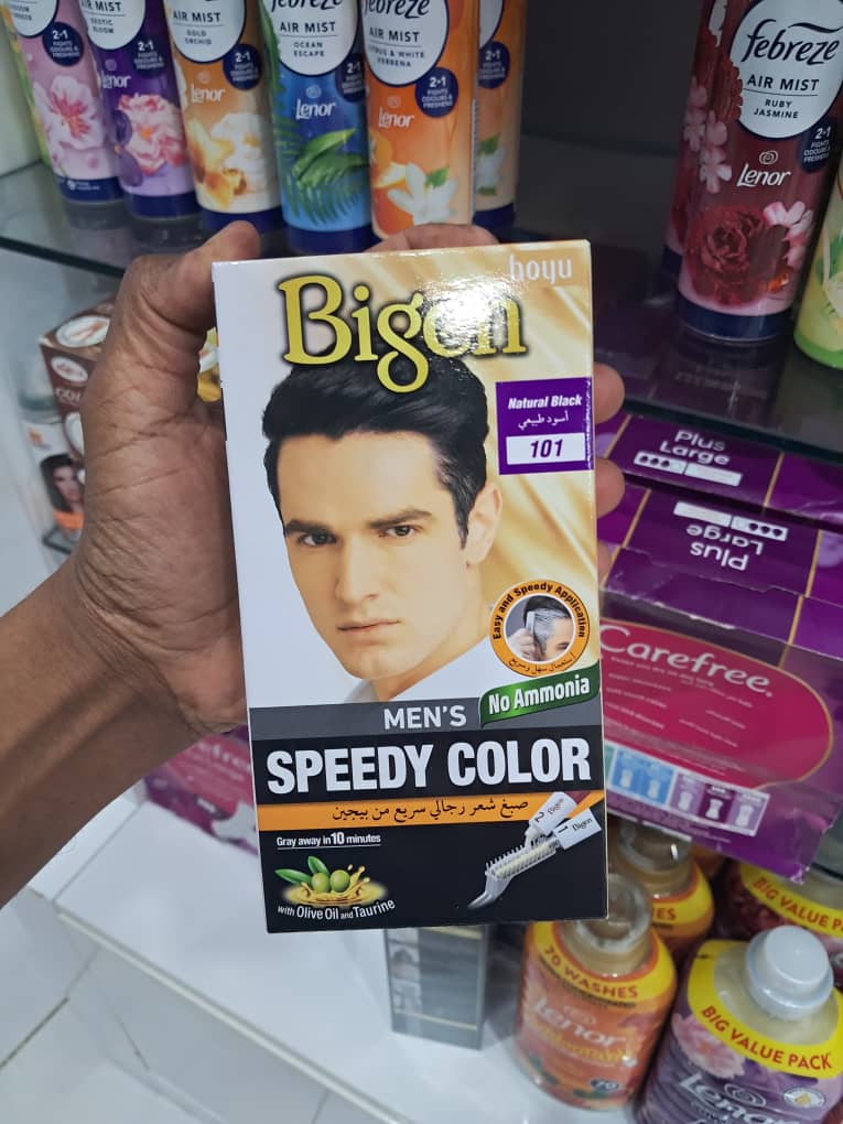 کیت رنگ موی سریع مردانه بیژن (Bigen) شماره 101 رنگ مشکی طبیعی (Natural Black) بدون آمونیاک 