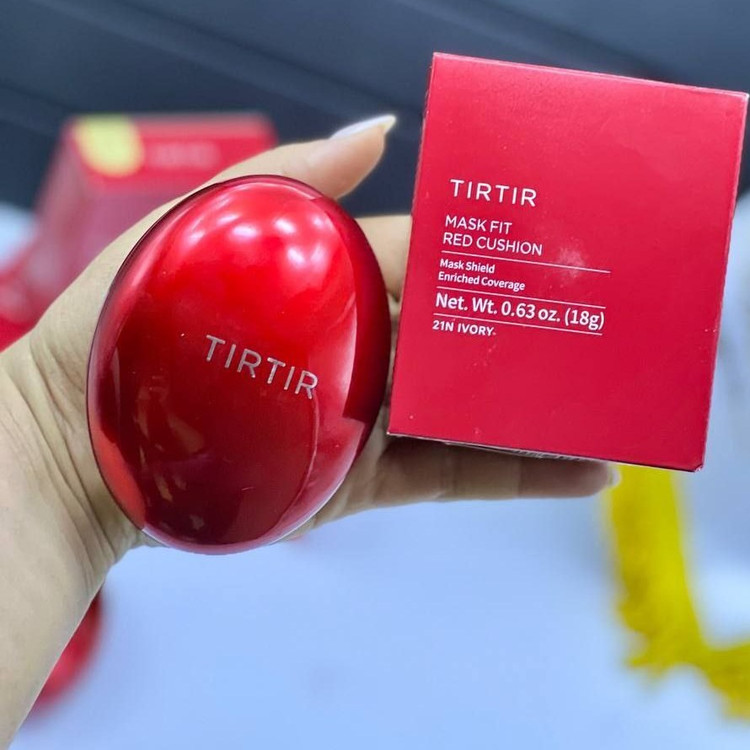 کوشن صورت قرمز تیرتیر مدل ماسک فیت (TIRTIR Mask Fit Red Cushion) – شماره 17W French Vanilla – وزن ۱۸ گرم