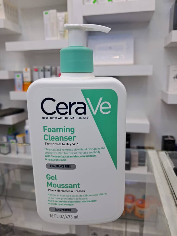 ژل شستشوی پوست چرب سراوی مدل فومینگ کلنزر (CeraVe Foaming Cleanser) – حجم ۴۷۳ میلیلیتر (اورجینال)