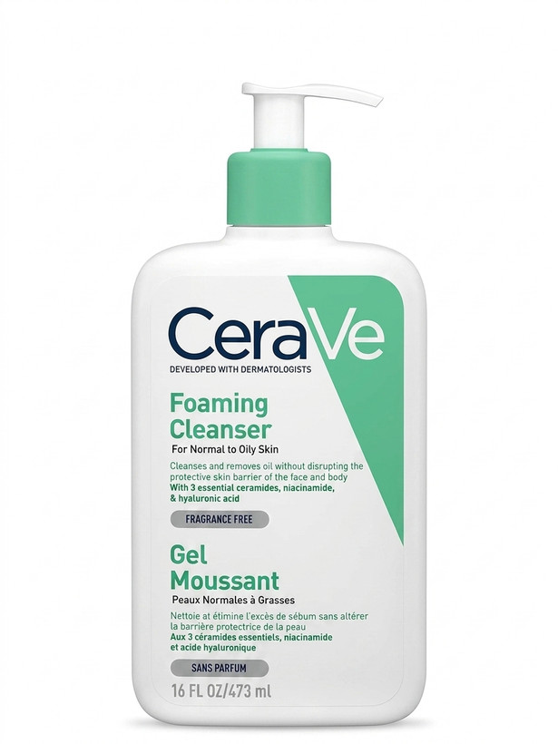 ژل شستشوی پوست چرب سراوی مدل فومینگ کلنزر (CeraVe Foaming Cleanser) – حجم ۴۷۳ میلیلیتر (اورجینال)