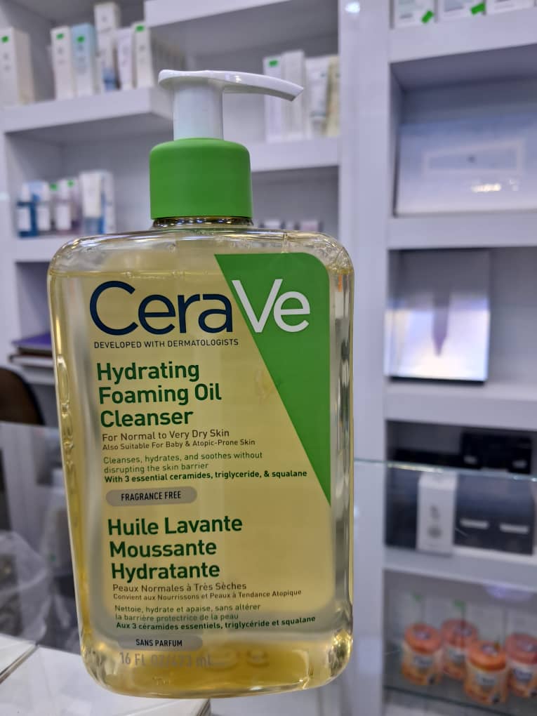 روغن شوینده فومشونده و مرطوبکننده سراوی مناسب پوستهای نرمال تا خیلی خشک (CeraVe Hydrating Foaming Oil Cleanser) – حجم ۴۷۳ میلیلیتر 