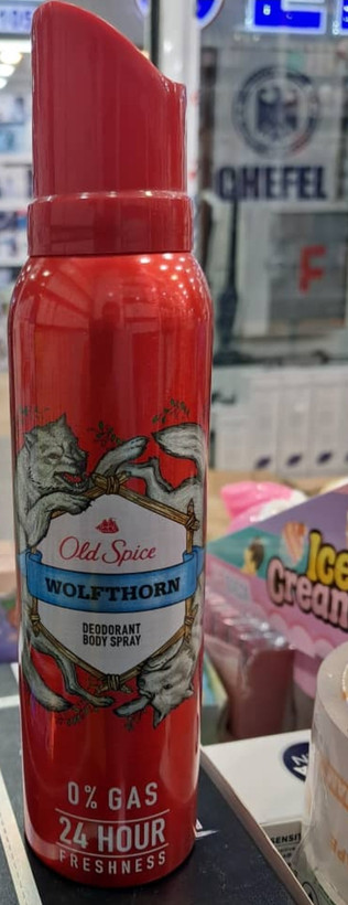اسپری بدن مردانه اولد اسپایس مدل WOLFTHORN بدون گاز حجم 140 میل