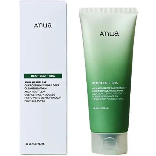 فوم پاکسازی عمیق منافذ هارتلیف و BHA آنوا (اورجینال)(Anua) مدل Quercetinol Pore Deep Cleansing Foam ‌