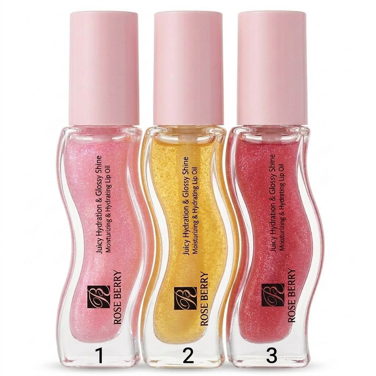 روغن لب رزبری (Rose Berry Lip Oil) - مدل Juicy Hydration & Glossy Shine 