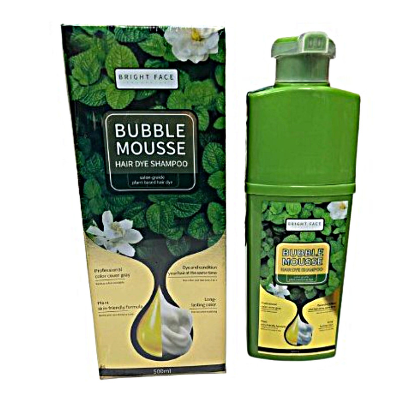 شامپو رنگ مو برایت فیس مدل Bubble Mousse گیاهی حجم 500 میلیلیتر