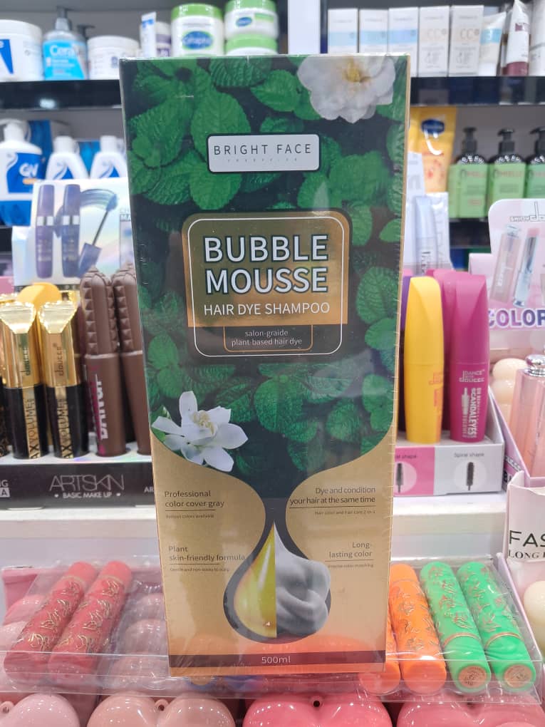 شامپو رنگ مو برایت فیس مدل Bubble Mousse گیاهی حجم 500 میلیلیتر