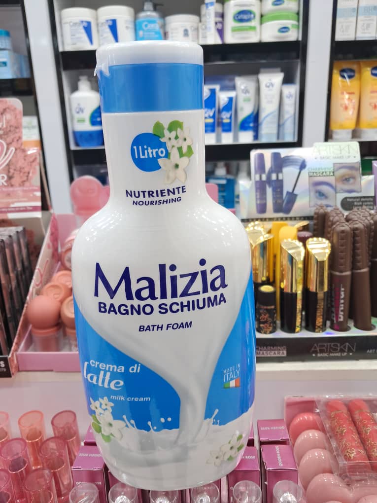 شامپو بدن و کف وان مالیزیا (Malizia) مدل Crema di Latte (کرم شیر) حجم ۱ لیتر