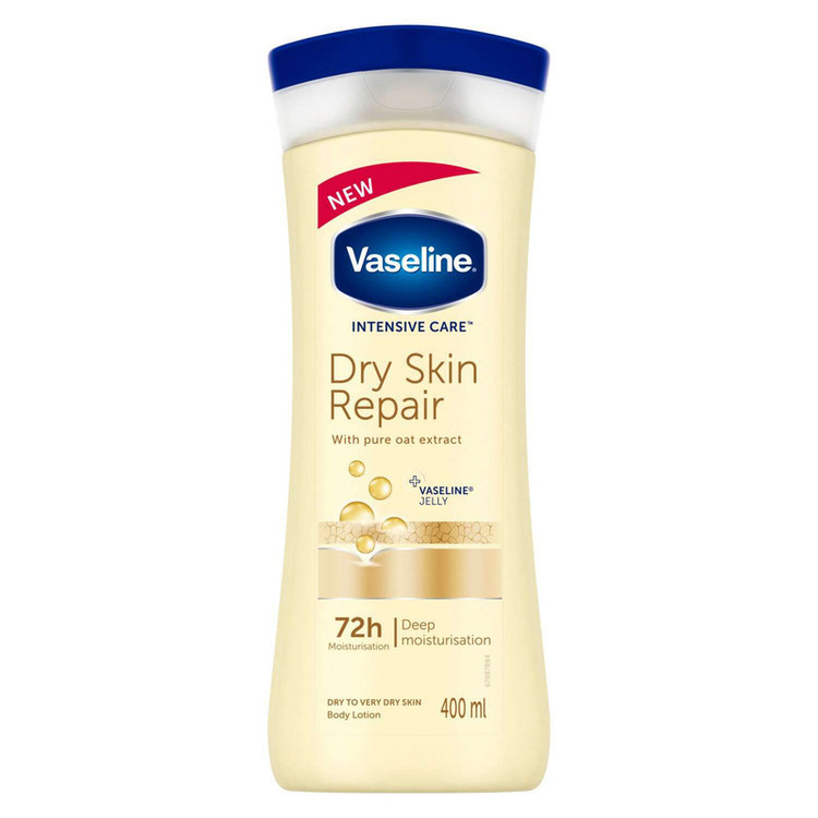 لوسیون بدن وازلین مدل Dry Skin Repair حجم 400 میلی لیتر 