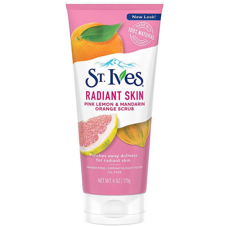 اسکراب درخشانکننده سنت ایوز مدل لیمو صورتی و پرتقال (St. Ives Radiant Skin Pink Lemon & Mandarin Orange Scrub) 