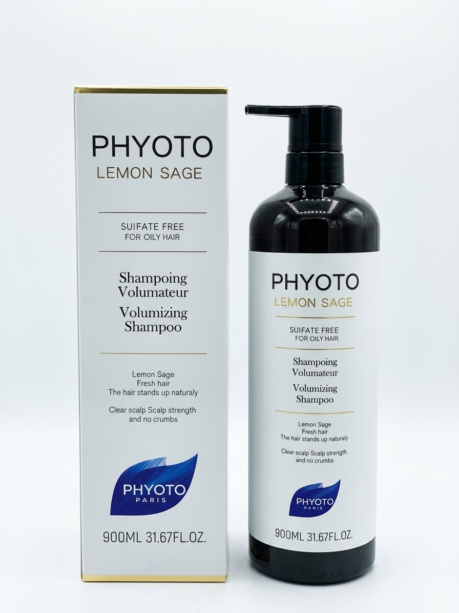 شامپو حجمدهنده و بدون سولفات فیوتو (PHYOTO) مدل لیمو و مریمگلی (Lemon Sage) - مخصوص موهای چرب حجم ۹۰۰ میلیلیتر