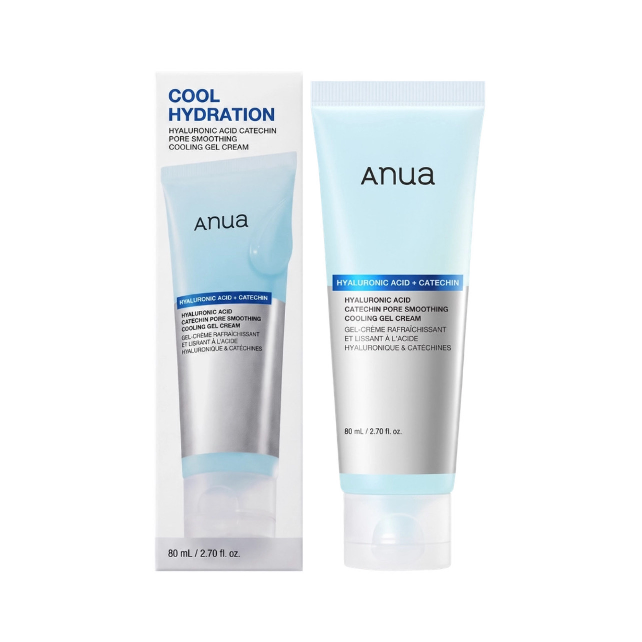 کرم ژل خنککننده آنوا مدل Cool Hydration با هیالورونیک اسید و کاتچین حجم 80 میلیلیتر مناسب منافذ پوست