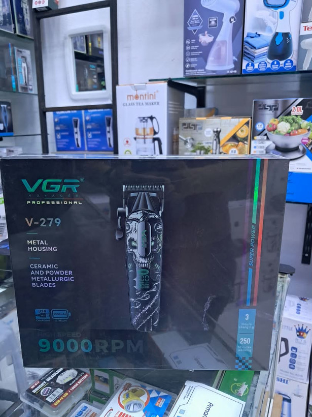 ماشین اصلاح موی سر و صورت ویجیآر مدل V-279 با موتور قدرتمند ۹۰۰۰ دور مردانه طرح اسکلت