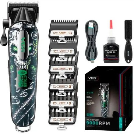 ماشین اصلاح موی سر و صورت ویجیآر مدل V-279 با موتور قدرتمند ۹۰۰۰ دور مردانه طرح اسکلت